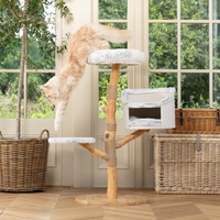 Arbre à chat naturel avec loofah et corde de chanvre |   Tour d'escalade durable pour chats |   Fabricant de jouets pour animaux de compagnie au Vietnam