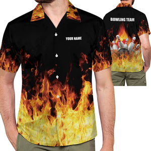 Camisa de Bolos Personalizada para Hombre con Botones en la Parte Delantera y Tejido Transpirable de Alto Rendimiento para Eventos de Equipo y Uso Casual - Product Image 4