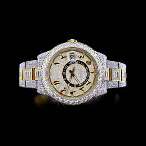 High Quality Antique Fashion Business Iced Diamond Quartz <b>Watch</b> Lab Grown Diamond 41mm Glass Dial with ETA Movement - Product Image 1