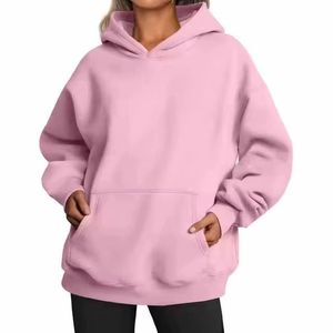 Streetwear pour femmes de qualité supérieure sweats à capuche surdimensionnés style recadrée et pull-over épais hiver coton sweat OEM/ODM fournisseur en gros - Product Image 5