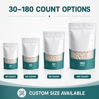 Pochettes à bec verseur multi-tailles pour emballage de capsules et comprimés, qualité alimentaire supérieure, avec impression personnalisée