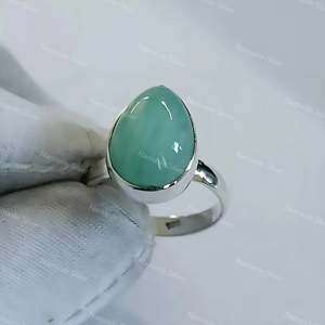 Bague Statement pour Femme en Argent Sterling 925 avec Amazonite Naturelle Faite à la Main, Style Bohème, Pierre Précieuse en Forme de Poire, Cadeau pour Elle - Product Image 6