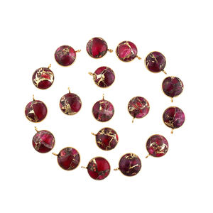 Mohave Saphir Cuivre Turquoise Connecteur 12mm Lunette Ronde Connecteur Pendentif Charmes Résultats Fourniture En Gros - Product Image 3