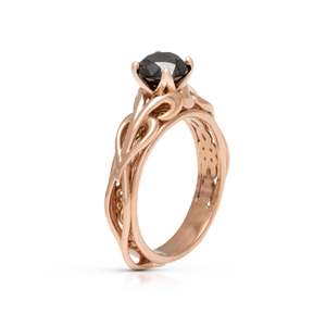 แหวนหมั้นเพชรเม็ดกลมสำหรับผู้หญิงแหวนหมั้นเพชรสีดำหมุนได้ - Product Image 1