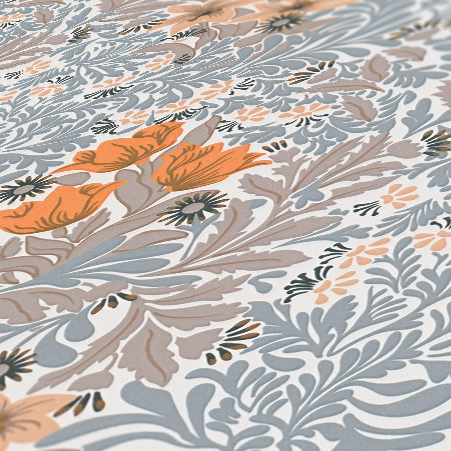 grey orange white beige