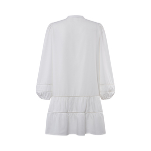 มิดิแขนยาวลำลองสีทึบหรูหราสำหรับผู้หญิงผู้ผลิตในเวียดนาม OEM สั่งซื้อขั้นต่ำ2ชิ้น - Product Image 4