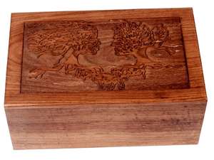 Urna Caja de cremación de palisandro para humanos Dos almas Urna personalizada para cenizas Artesanal Grande - Product Image 2