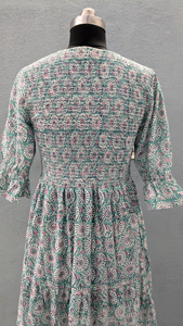 Indian <b>Block</b> <b>Print</b> Dress Cotton Women's Stylish Voile Cotton Summer Dress Hand <b>Block</b> Printed Indian Maxi Dress - Product Image 6