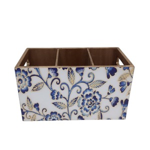 Utensilio de cocina Hierro y madera Rectángulo Caddy Color marfil mate Soporte de almacenamiento de tipo de pie para decoración también a granel - Product Image 3