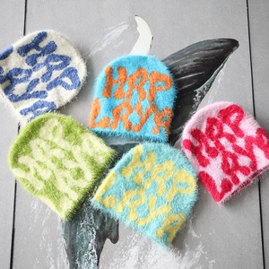 หมวกบีนนี่ขนสัตว์อะคริลิคผ้าขนแกะติดข้อมือเสื้อแบบไม่มีแขนสำหรับฤดูหนาว - Product Image 6