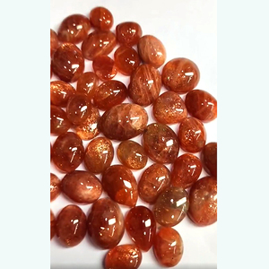 Lote de 43 Piezas de Piedras Preciosas Sueltas de Alta Calidad, Cabujones Ovalados y en Forma de Pera de Piedra Solar Naranja Natural de 15-25 mm, 774 Ct, Iroc Sales - Product Image 2