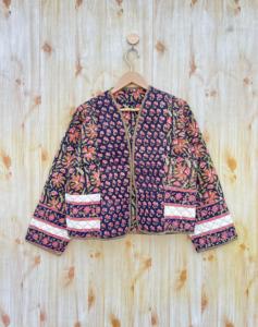 เสื้อแจ็กเก็ตผ้าฝ้ายบุนวมพิมพ์ลายดอกไม้สำหรับผู้หญิงเสื้อโค้ทกระดุมเสื้อแจ๊กเก็ตลำลองผ้าเจอร์ซีย์ใส่ได้ทุกฤดู - Product Image 6