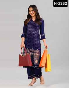 Conjunto indio hecho a mano de rayón Plazo Kurti, Kurtis largo pakistaní para mujer, ropa de novia, traje Sharara pesado con trabajo bordado - Product Image 4