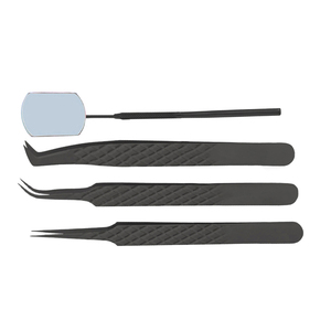 Pince à épiler de volume en acier inoxydable noir de haute qualité pince à épiler d'extension de cils avec pointe pointue de logo personnalisé - Product Image 6