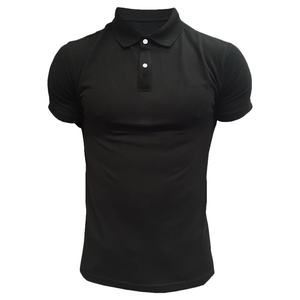 Camiseta informal para hombre, cuello redondo, Color sólido, bordado, que absorbe la humedad, logotipo estampado personalizado, polos de manga corta para hombre, OEM - Product Image 1