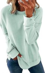 Sudadera de lana de algodón de gran tamaño para mujer, Jersey informal holgado, Top de manga larga, tela suave y acogedora - Product Image 3