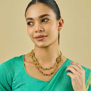 Silver Temple <b>Necklace</b> 185421 Trendy Religious Diamond Pearl Chains for Weddings Engagements Featuring Animal Number Motifs - Product Image 5