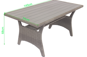 Meubles d'extérieur en osier Ensemble table à manger en rotin Coussin de siège confortable Meubles de jardin Phu Linh Fabricant Modèle 211G - Product Image 3