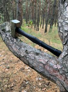 ขวานเหล็กกล้าคาร์บอนสูง งานแฮนด์เมด ระดับอุตสาหกรรม พร้อมด้ามจับเหล็ก - เครื่องมือตัดระดับมืออาชีพ - Product Image 5