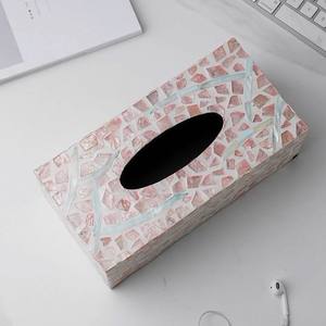 Boîte à mouchoirs moderne en nacre, porte-mouchoirs en coquille de capiz fait à la main, décoration de table de salle de bain de luxe, décoration de la maison en provenance du Vietnam - Product Image 1