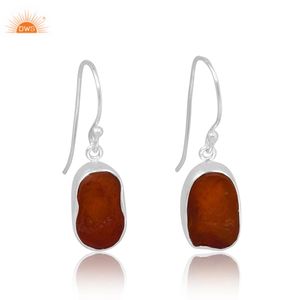 Latest Selling 925 Sterling <b>Silver</b> Natural Carnelian Gemstone <b>Dangle</b> <b>Earring</b> for Women Custom Jewelry Manufacturer - Product Image 1