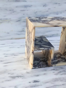 Calacatta Viola Table d'appoint en marbre Table d'appoint Système d'étagères de conception spéciale Table de chevet Taille personnalisée - Product Image 6