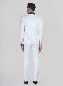 Traje de Hombre Azul Cielo de 5 Piezas de la Mejor Calidad, Elegante, Conjunto Formal Completo para Eventos Especiales y Funciones Nocturnas en Venta - Product Image 2