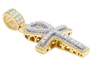 Pendentif Croix Ankh Moissanite Glacé Argent Sterling 925 Plaqué Rhodium Clarté VVS1-VVS2 Bijoux Hip Hop Chrétien pour Hommes Femmes - Product Image 5