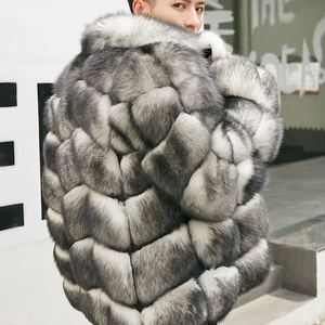 Vente en gros OEM 2026 Manteau en fausse fourrure pour homme, luxe, hiver, fabriqué en usine, manteau en fourrure de vison, long coupe-vent - Product Image 5