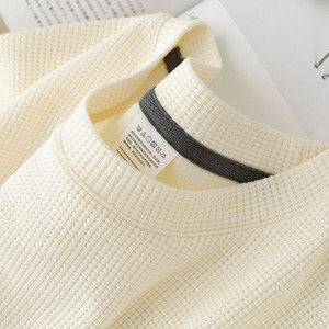 Camiseta Casual de Verano para Hombre, Estilo Japonés, Tejido Waffle, Ajuste Holgado, 200g, Bordado con Logotipo Personalizado OEM, Precio de Fábrica en China y Bangladesh - Product Image 4
