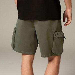 2025 New Fashion Customizable Men's <b>Cargo</b> <b>Shorts</b> Solid Pattern Polyester/Cotton Casual Style <b>Elastic</b> <b>Waist</b> Digital Custom - Product Image 2