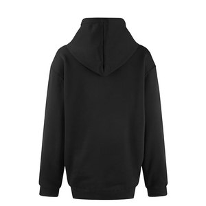 Sudadera con Capucha de Manga Larga y Hombros Caídos para Mujer, Sudadera de Forro Polar Negra, Térmica, Holgada - Product Image 3