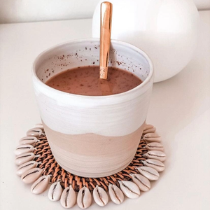 Gran oferta de posavasos de ratán con acento de concha de perla, posavasos de mesa ecológicos hechos a mano para decoración moderna del hogar - Product Image 5