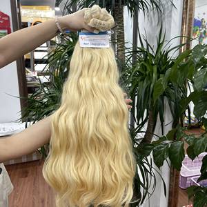 Rubio #613 color natural ondulado 100% Virgen Remy Extensiones de cabello humano Estilo de lujo de Thanh An hair - Product Image 1