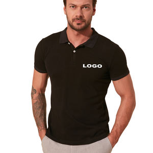Logotipo personalizado del fabricante de secado rápido de alta calidad para Polo cuello alto negro liso color OEM SI Ropa hombre para polo - Product Image 1