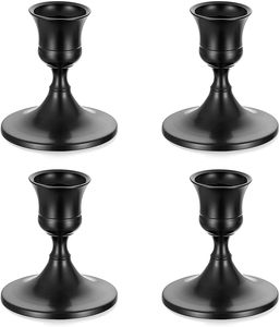 High Quality Handmade Sample Available Holiday Decorative European Metal Iron <b>Black</b> Powder Coating <b>Candlesticks</b> Candle Holder - Product Image 1