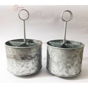 Top Selling Galvanized <b>Caddy</b> Tool Latest Arrival Handmade Spice Rack & Cuttlery Glass Holder Fancy Kitchenware Storage Organizer - Product Image 4