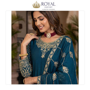 Colección de Trajes Sharara de Alta Costura con Bordado de Lentejuelas y Seda Chinnon Pesada de Alta Calidad, del Mejor Fabricante - Product Image 2