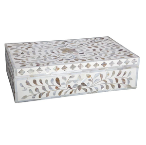 Boîte à bijoux en nacre incrustée faite à la main, meilleure qualité, boîte à bijoux en nacre véritable incrustée à la main, serpillière - Product Image 4