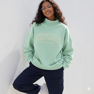 Fabricante de Sudaderas, Venta al por Mayor, Sudaderas Personalizadas con Cuello Alto, Sudaderas Unisex para Hombre y Mujer con Cuello Alto - Product Image 1