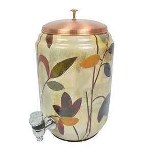 Dispensador de agua de cobre de calidad de exportación, olla de agua potable de cobre puro a prueba de fugas impresa a mano esmaltada para beneficios de salud - Product Image 3