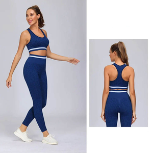 Conception entièrement personnalisée ensemble de yoga fitness taille régulière couleur unie legging et soutien-gorge ensemble de yoga pour femmes - Product Image 2