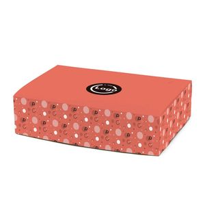 Boîte rigide personnalisée avec fermeture frontale, en carton ondulé E-Flute recyclé, pelliculage brillant et gaufrage, 35x22x9 cm - Product Image 2