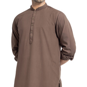 Ropa informal de invierno transpirable para hombre, conjuntos Shalwar Kameez de Color sólido de talla grande, tela de punto para todas las estaciones, secado rápido - Product Image 2