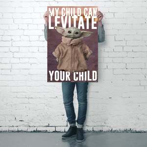 Póster de Estilo Moderno de The Mandalorian, Yoda y Baby Yoda (Grogu), Arte de Pared en Lienzo - Product Image 3