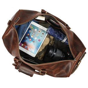 Hot Selling Leather Travel Vintage Duffle With <b>Shoe</b> Pocket Weekend Men Male Travel Luggage <b>Bag</b> - Product Image 6