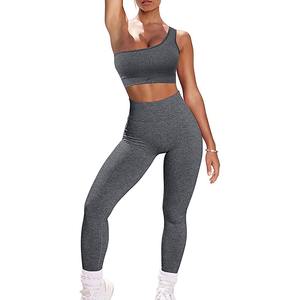 Conjunto Deportivo de Alta Calidad para Mujer, Top Deportivo de Un Hombro y Leggings Elásticos para Gimnasio, Yoga, Ejercicio, Correr, Conjunto de 2 Piezas - Product Image 5