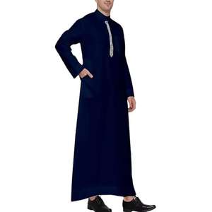 Nouveaux hommes Dubaï arabe mode Thobe Jubba caftan Eid prière longue robe traditionnelle musulmane vêtements Offre Spéciale décontracté hommes robes - Product Image 3