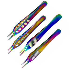 Jeu de 2 pinces Adson 4 75 pouces 12cm Rainbow Titanium allemand pinces chirurgicales en acier inoxydable pour usage métrique - Product Image 4
