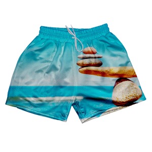 Pantalones cortos deportivos de verano de malla personalizados con logotipo OEM para hombre de talla grande, gimnasio, baloncesto, diseñador, ropa de calle, sublimación, pantalones cortos lisos para hombre - Product Image 4